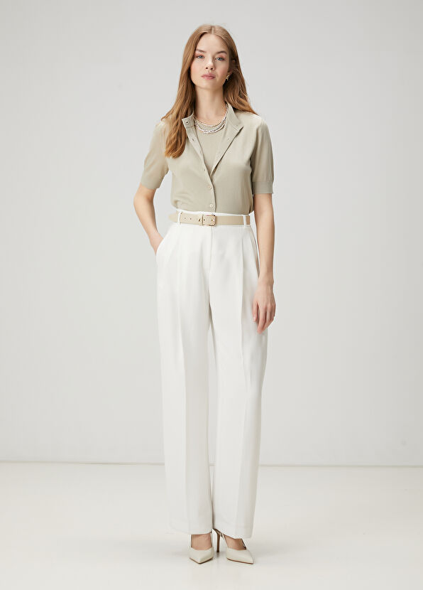 Beymen Club Aqua Green Silk Blend Basic Sweater - 3