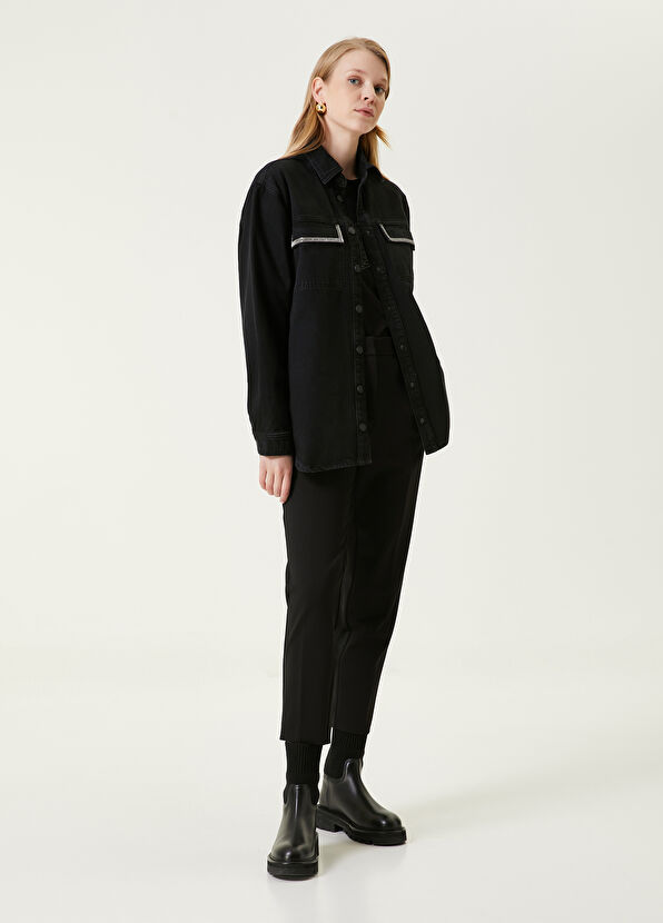 Beymen Club Black Stone Detailed Jean Shirt - 2