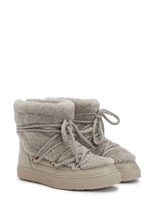 Inuikii Curly Gri Kadın Deri Kar Botu - 2