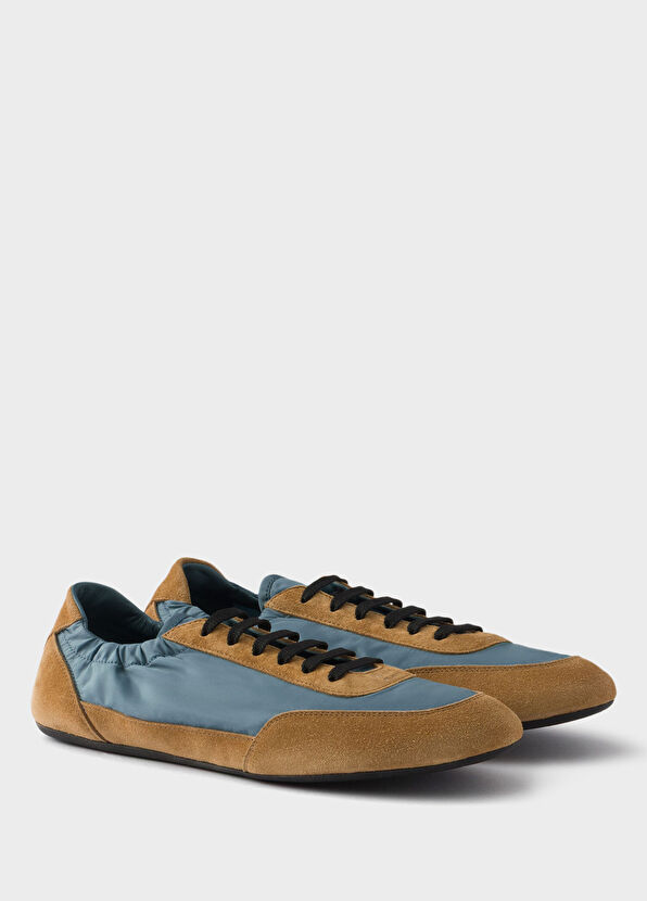 Prada Collapse Light Blue Re-Nylon and Suede Women's Sneakers - 2