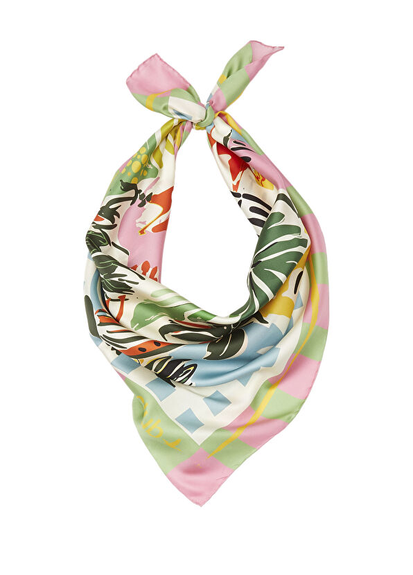 Beymen Club Çok Renkli Karışık Desenli İpek Eşarp - 4