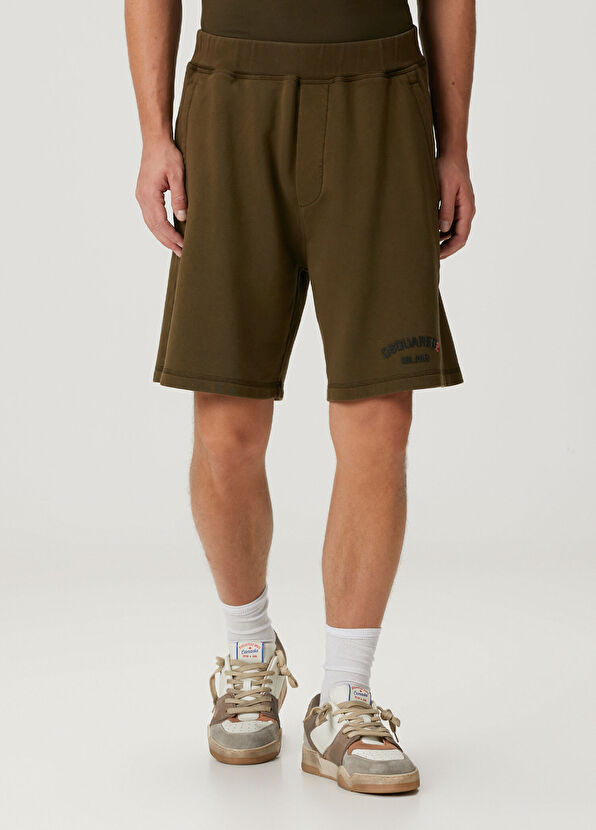 Dsquared2 Haki Logo Detaylı Bermuda - 2