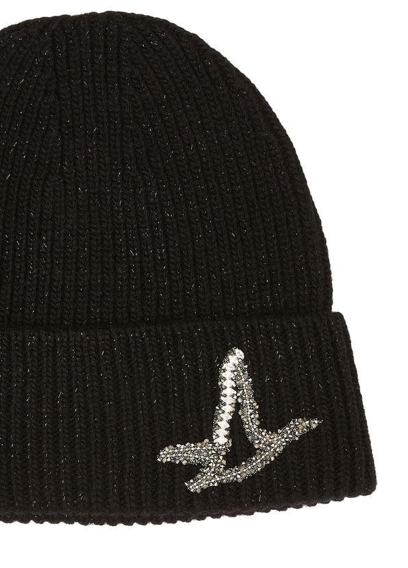 Beymen Club Black Glittery Women's Knit Wool Beanie - 2