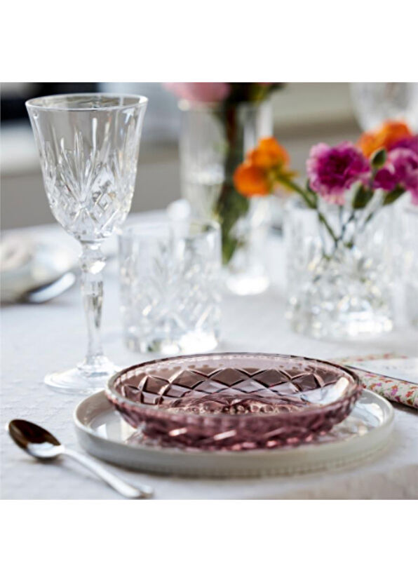 Lyngby Glas Sorrento Asian Pink Glass Set of 4 Plates - 3