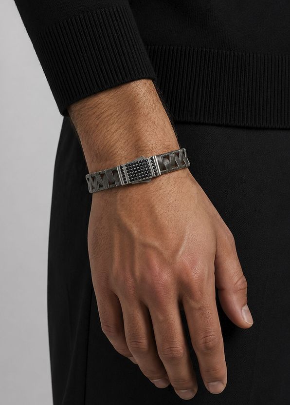 Orena Jewelry Noctra Cross Silver 925 Ayar Gümüş Erkek Bileklik - 2