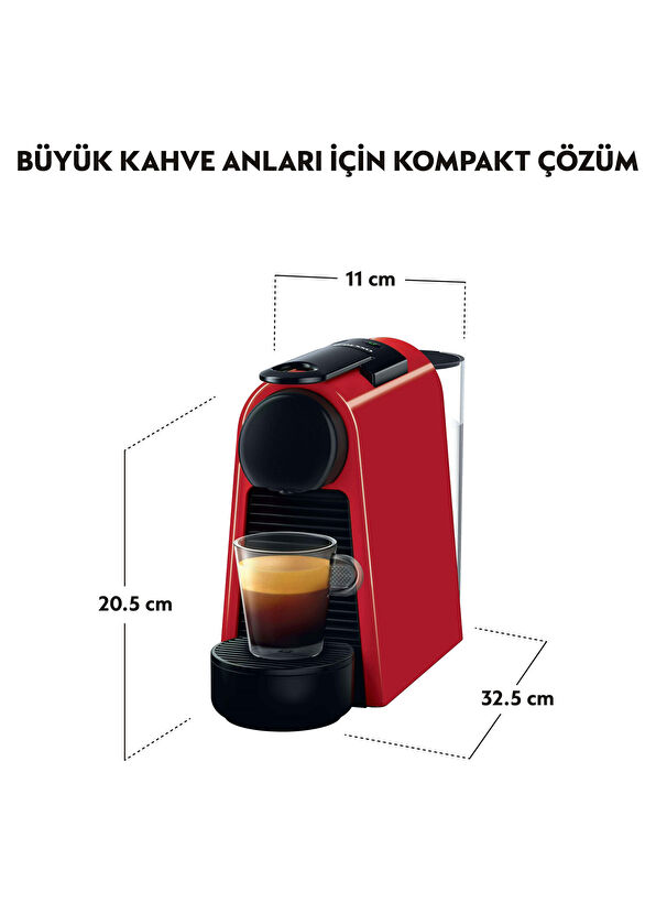 Nespresso D30 Red Essenza Kırmızı Mini Espresso Kahve Makinesi - 4