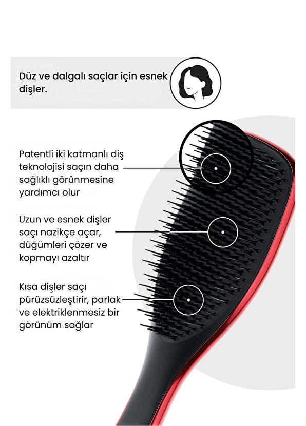 Tangle Teezer The Devil Wears Prada Ultimate Detangler Red Chrome Hairbrush Comb - 3