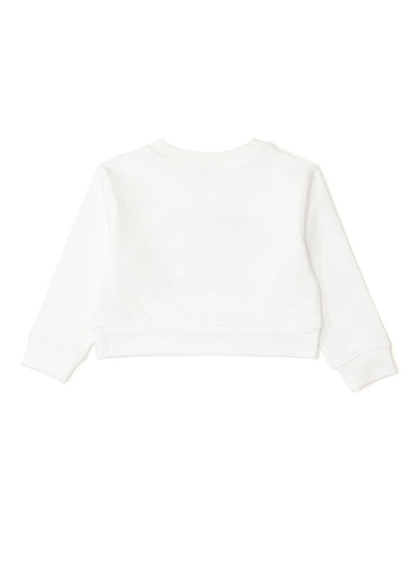 Dolce&Gabbana Beyaz Logo İşlemeli Kız Çocuk Sweatshirt - 2