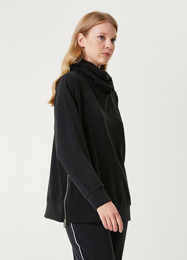 Beymen Club Black Draped Modal Sweatshirt - 4