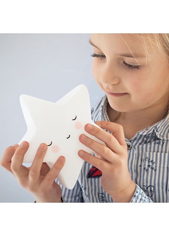 Kids Living Etc. White Mini Sleeping Star Lamp - 4