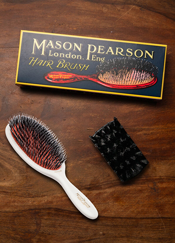 Mason Pearson Popular Bristle Nylon BN1 Ivory Wide Hair Brush - 4