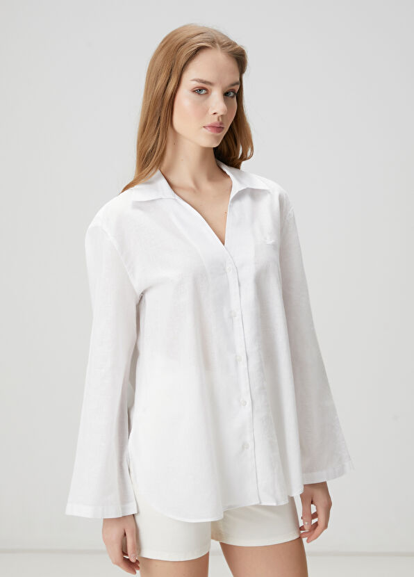 Beymen Club Beyaz Keten Gömlek - 1