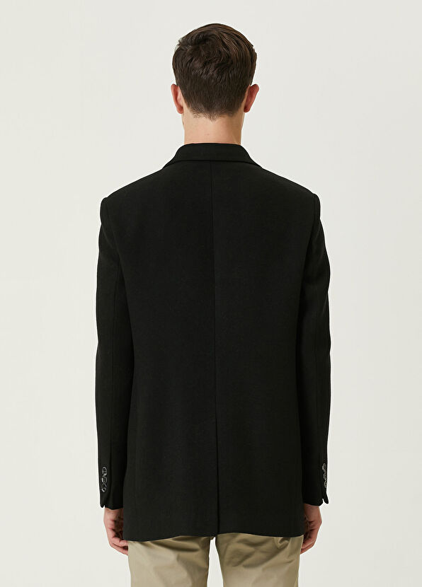 Beymen Club Siyah Kruvaze Kaban - 4