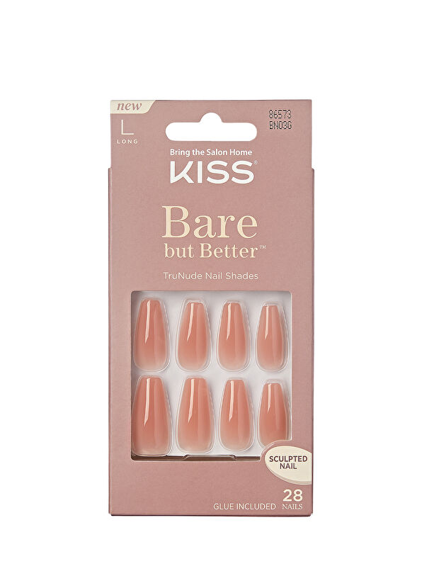 Kiss Bare But Better Nude Ombre Large Gel Fake Nail - 1
