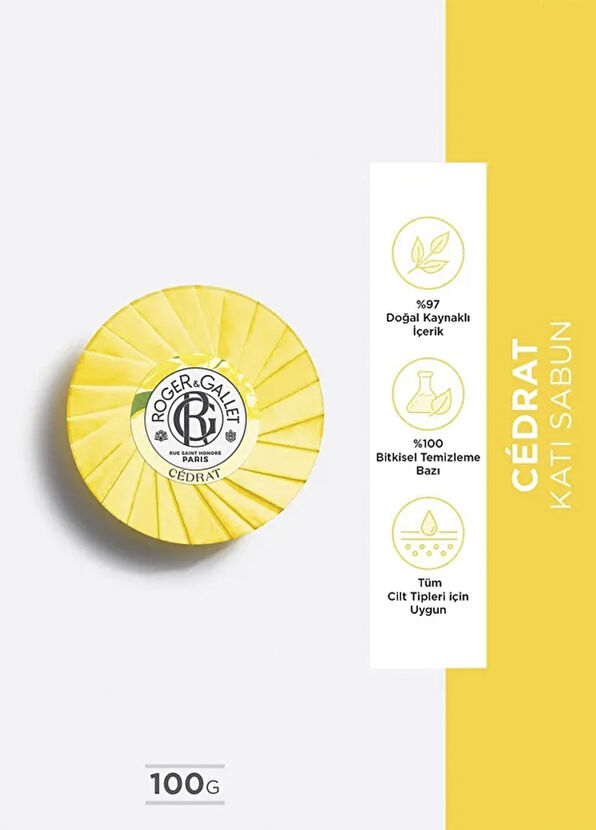 Roger&Gallet Cedrat Doğal Limon Özü Ferahlatıcı Kalıcı Koku Katı Sabun 100 gr - 2