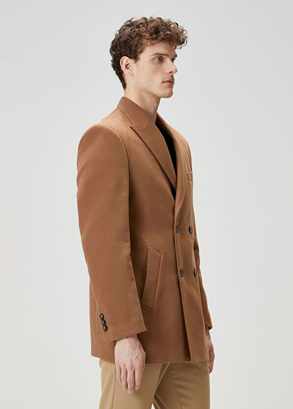 Beymen Club Açık Kahverengi Kruvaze Kaban - 3