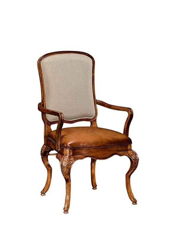 Jonathan Charles Duchess Brown Wood Leather Dining Room Chair - 2