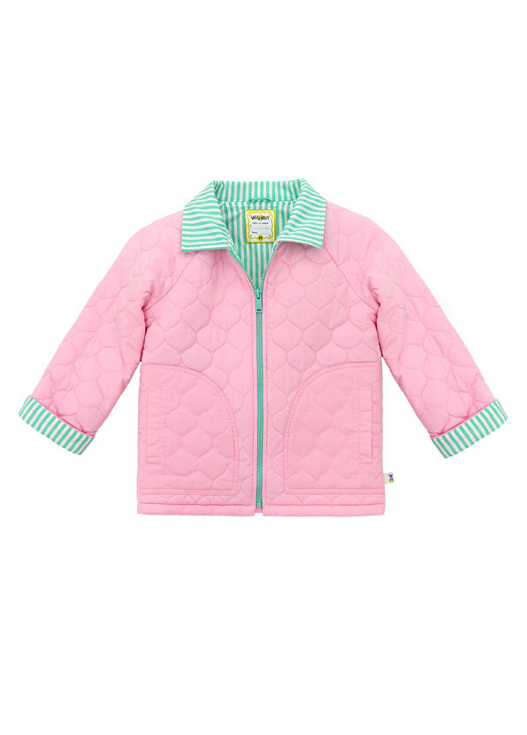 Pembe Kapitone Kız Çocuk Mont - Görsel 2