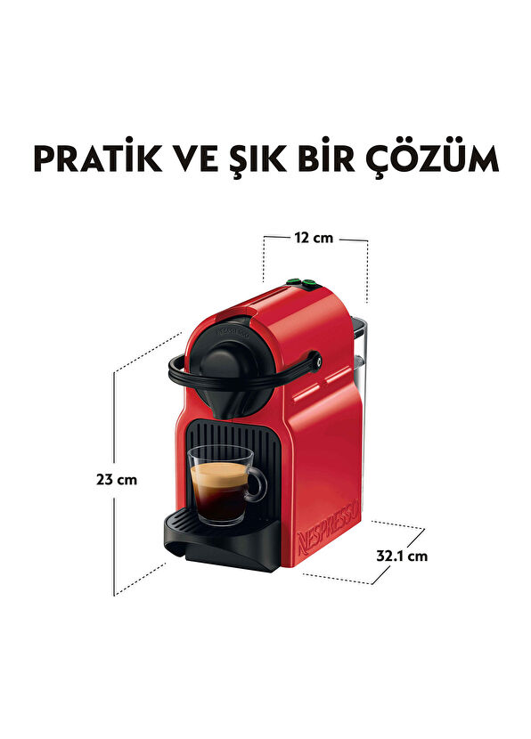 Nespresso C40 Red İnissia Kapsüllü Kahve Makinesi - 4