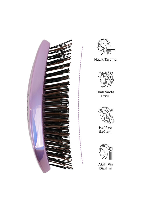 FENDA Professional Galaxy Pink 4-Pin Oval Pink Hair Brush - 2