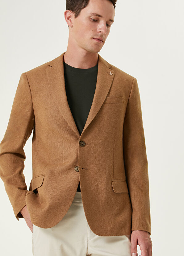 Beymen Club Dark Beige Wool Cachet Jacket - 2