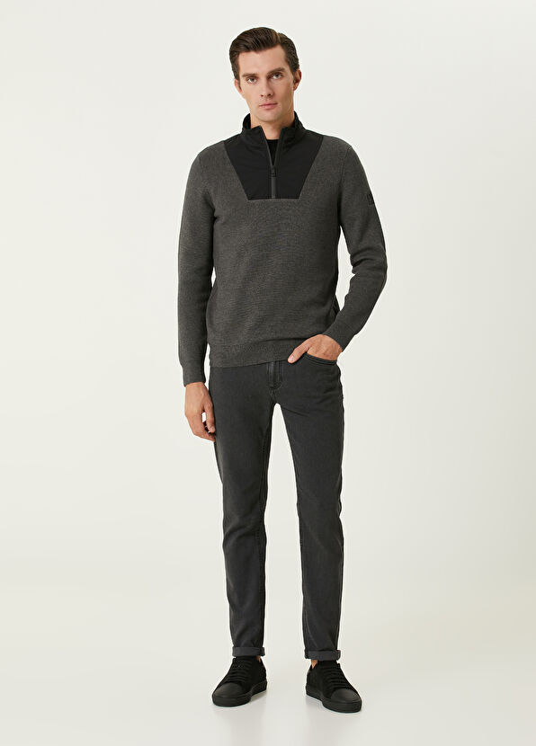 Beymen Club Anthracite Half Zip Pullover - 3