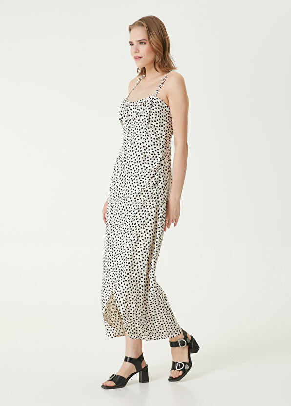 Beymen Club Ecru Polka Dot Midi Wrap Dress - 4