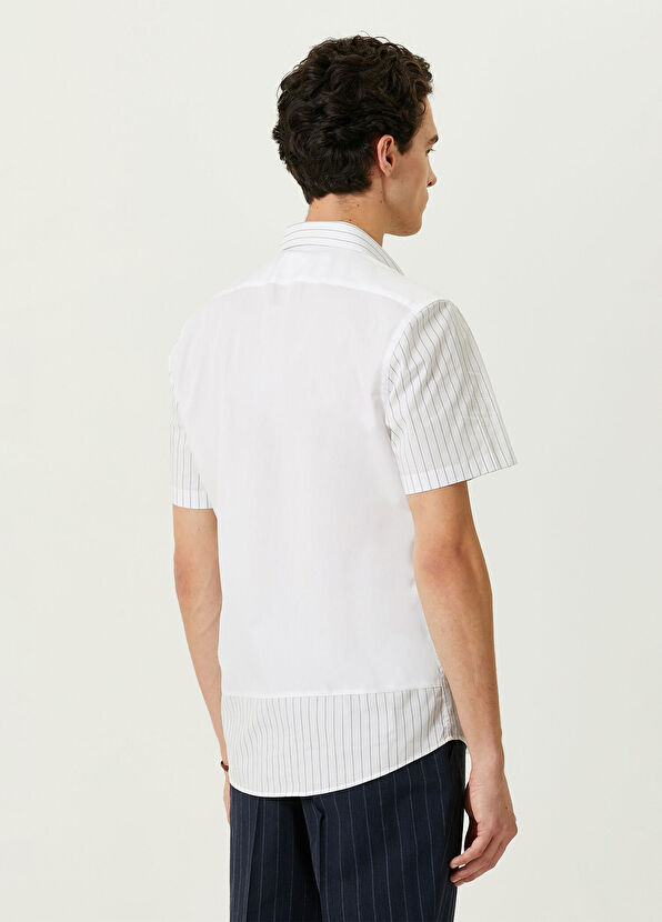 Network Beyaz Mavi Çizgili Gömlek - 4