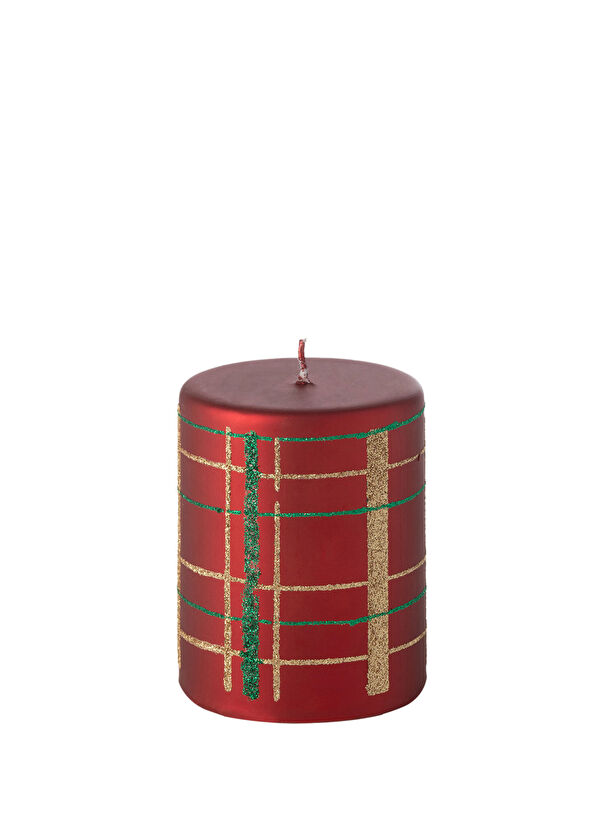 Chakra Kewa Red Green Small Size Cylinder Candle - 1
