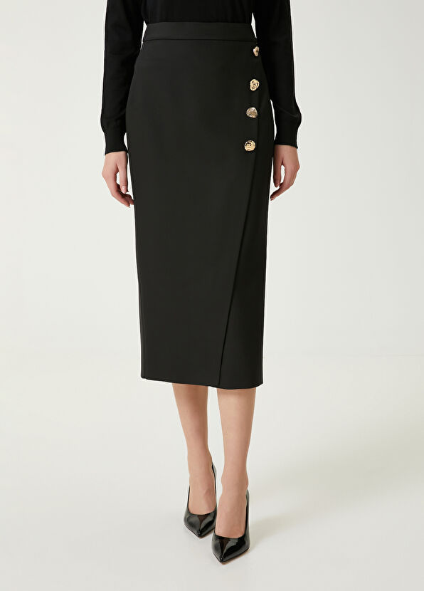 Beymen Club Siyah Midi Anvelop Kalem Etek - 2