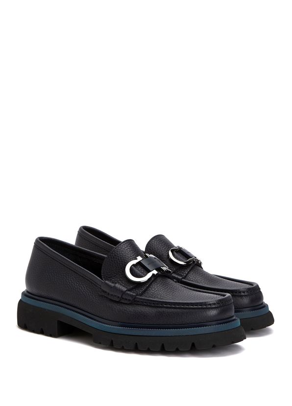 Ferragamo Bleecker Navy Blue Men's Leather Laofer - 2