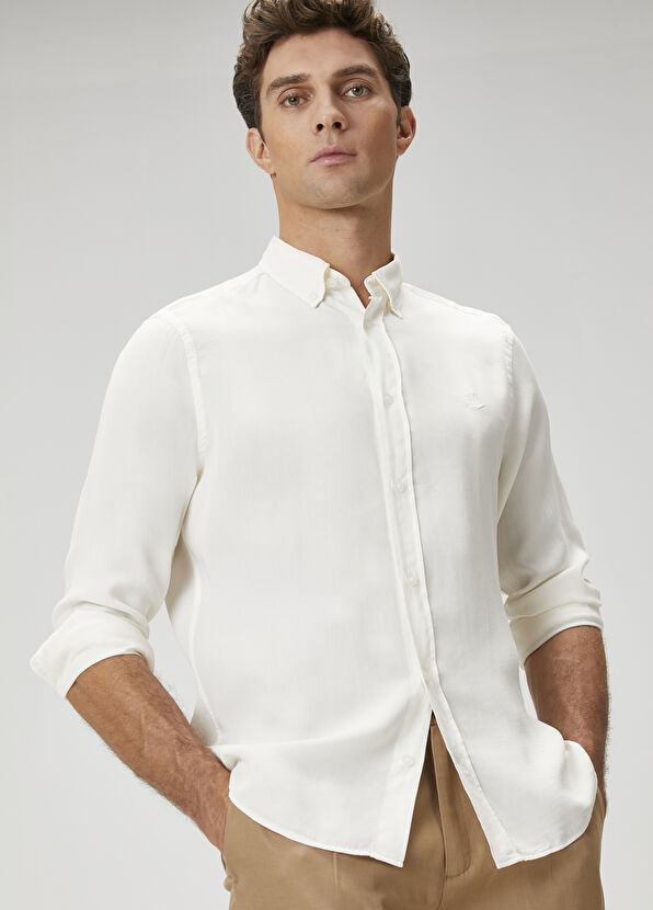 Beymen Club Comfort Fit White Lyocell Shirt - 1