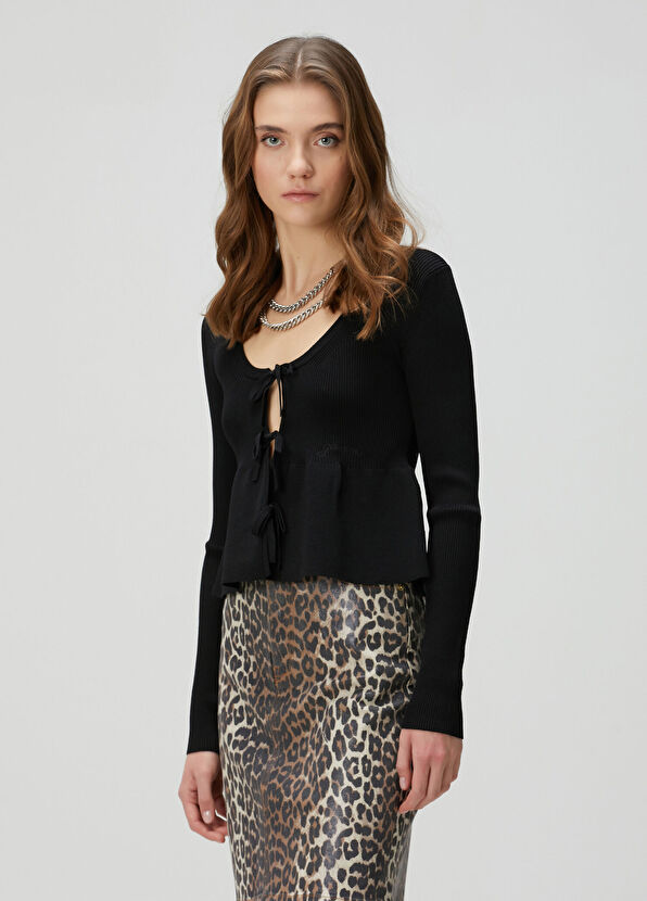 Ganni Siyah Ribli Hırka - 1