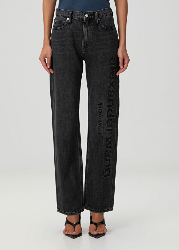 T by Alexander Wang Anthracite Straight Leg Jeans - 2