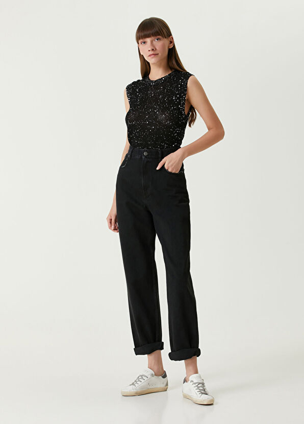 Golden Goose Siyah İşlemeli Bluz - 2