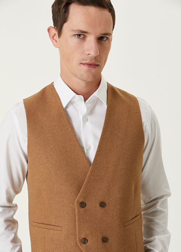 Beymen Club Beige Wool Vest - 2