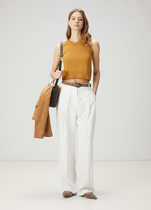 Beymen Club Mustard Silk Blend Basic Sweater - 3