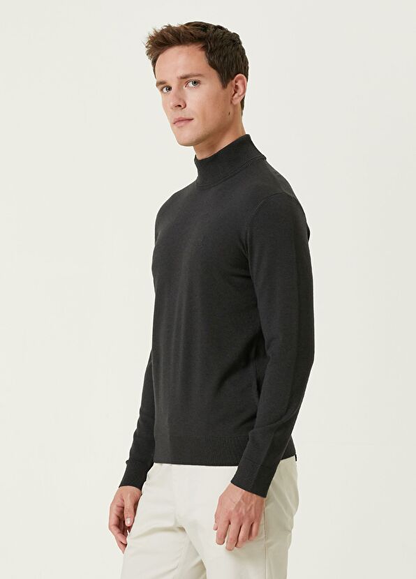 Beymen Club Antrasit Yarım Balıkçı Yaka Basic Kazak - 4