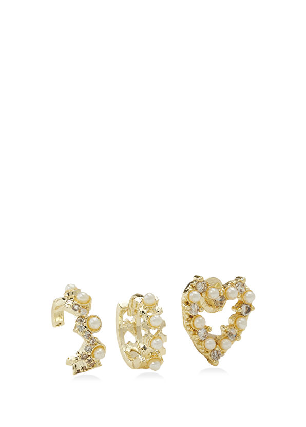 Beymen Club Women's Earrings With White Pearl Stones - 2