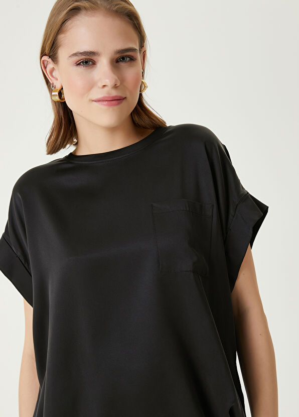 Beymen Club Siyah İpek T-shirt - 2