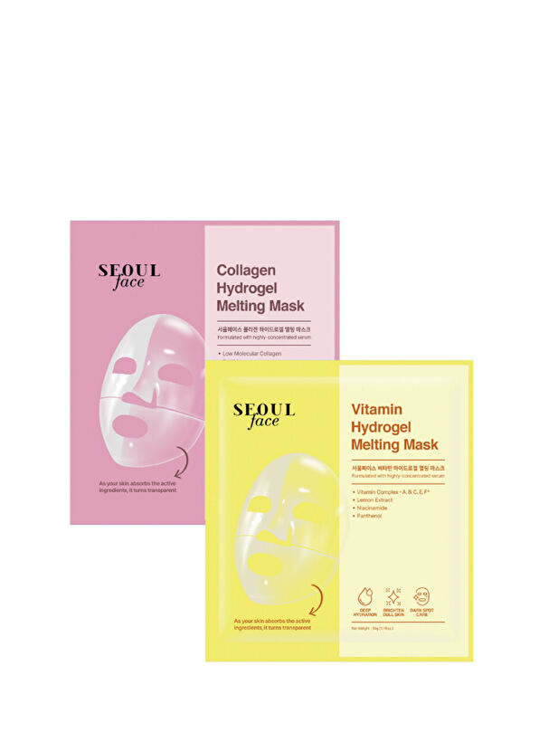 Dermal Vitamin Collagen Extract Hydrogel Transparent Dissolving 2-Pack Face Mask 34 gr - 1