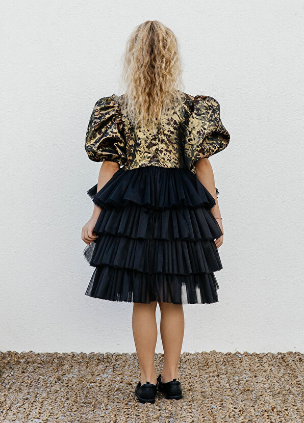 Lullmom Black Girl's Taffeta Dress - 4