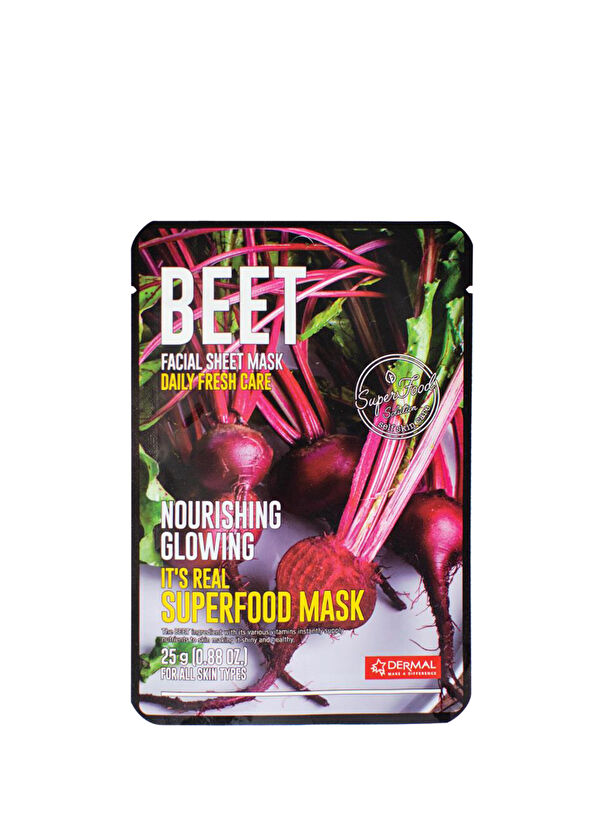 Dermal Beet Facial Sheet Mask Besleyici ve Canlandırıcı Pancar Yüz Maskesi 25 gr - 1