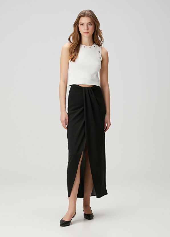Beymen Club Black Maxi Wrap Skirt - 2