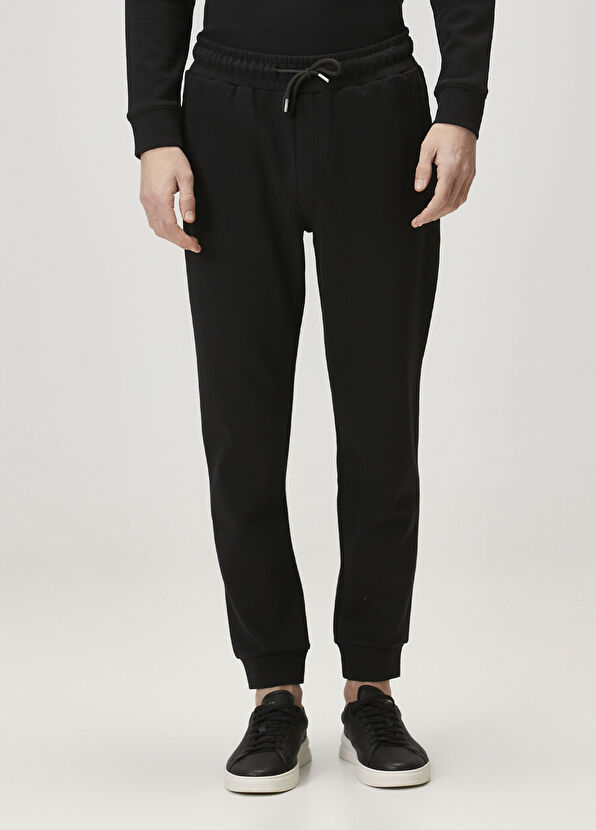 Beymen Collection Siyah Paçası Ribanalı Interlock Eşofman Altı - 2