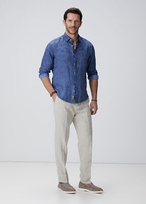 Network Lacivert Keten Gömlek - 3