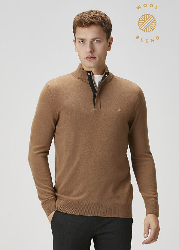 Beymen Club Camel Cashmere Blend Wool Sweater - 1