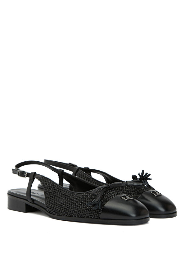 Beymen Club Siyah Maskaretli Hasır Babet - 2