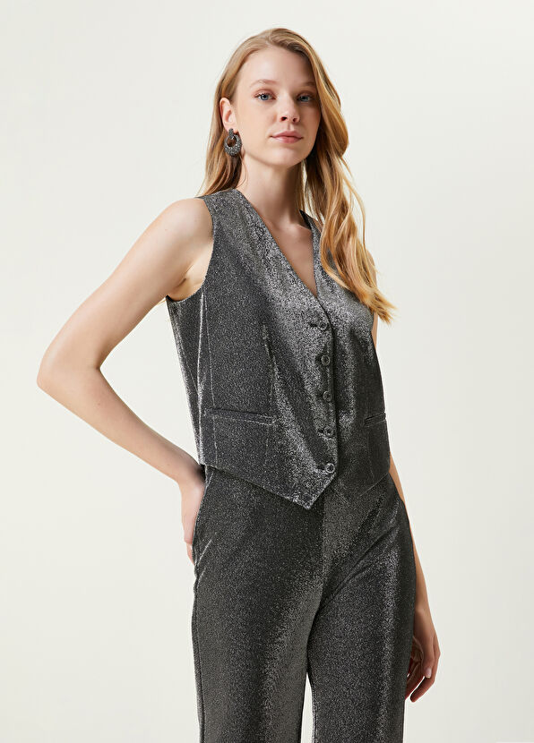 Beymen Club Gri Simli Yelek - 1