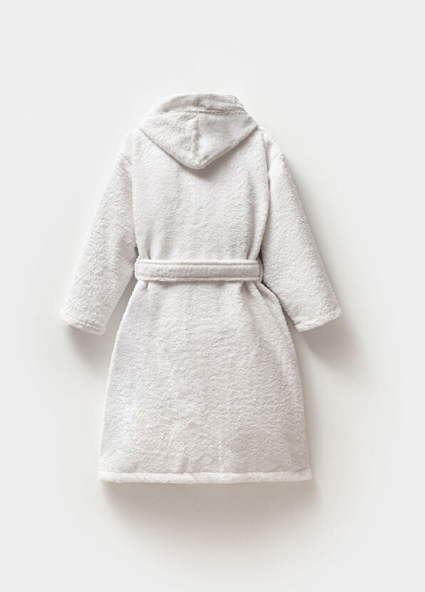 Maya&Luca Beyaz Küçük Prens Nakışlı Pamuklu Erkek Çocuk Bornoz - 4